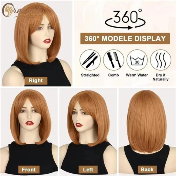 Bob Wigs for Women with Bangs Halloween Costume NWT main image 3